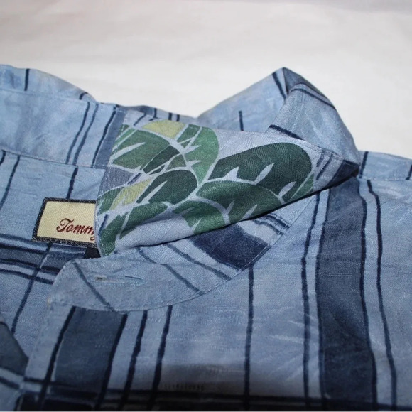 Tommy Bahama 100% Silk Short Sleeve Tropical Palm Tree Button Down Shirt Large - Picture 6 of 12